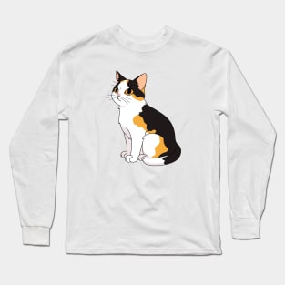Cute Calico Cat Art Long Sleeve T-Shirt